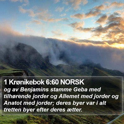 1 Krønikebok 6:60 NORSK Bible Verse Image