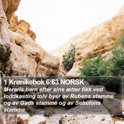 1 Krønikebok 6:63 NORSK Bible Verse Image