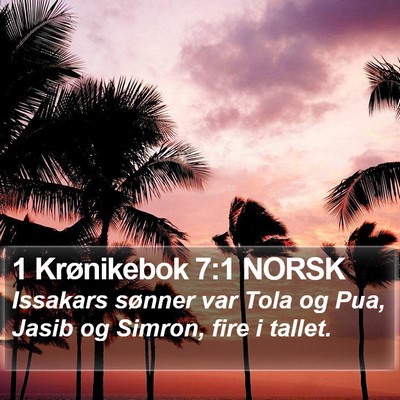 1 Krønikebok 7:1 NORSK Bible Verse Image