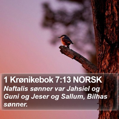 1 Krønikebok 7:13 NORSK Bible Verse Image