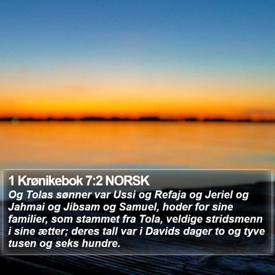 1 Krønikebok 7:2 NORSK Bible Verse Image