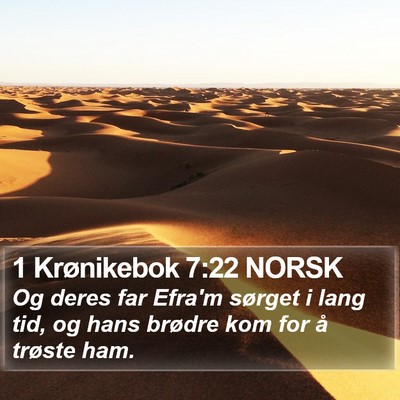 1 Krønikebok 7:22 NORSK Bible Verse Image