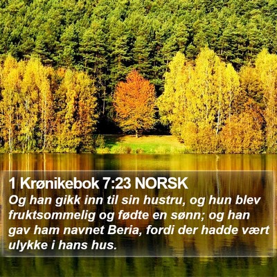 1 Krønikebok 7:23 NORSK Bible Verse Image