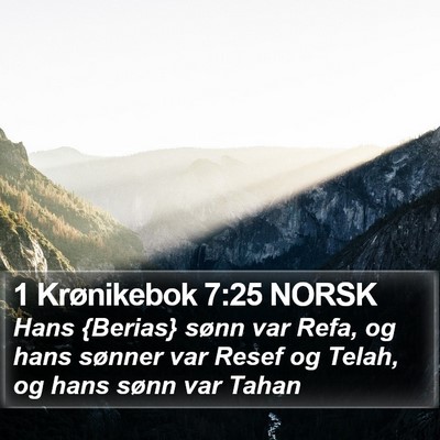 1 Krønikebok 7:25 NORSK Bible Verse Image