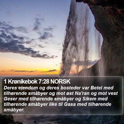 1 Krønikebok 7:28 NORSK Bible Verse Image