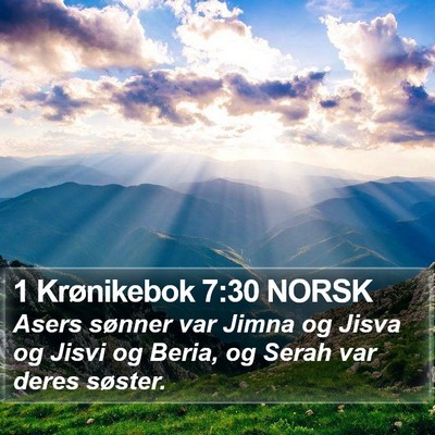 1 Krønikebok 7:30 NORSK Bible Verse Image