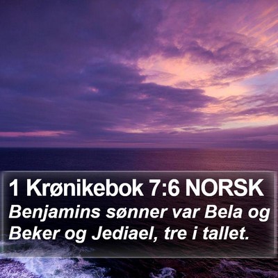 1 Krønikebok 7:6 NORSK Bible Verse Image