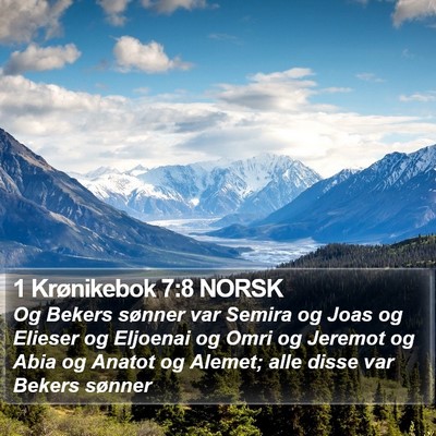 1 Krønikebok 7:8 NORSK Bible Verse Image