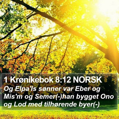 1 Krønikebok 8:12 NORSK Bible Verse Image