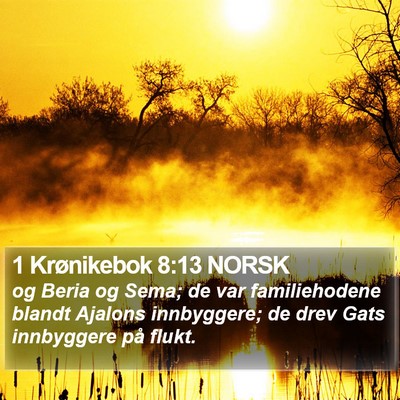 1 Krønikebok 8:13 NORSK Bible Verse Image
