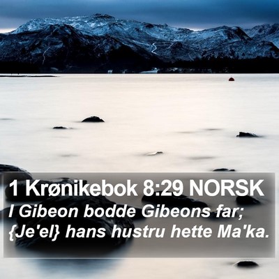 1 Krønikebok 8:29 NORSK Bible Verse Image