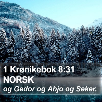 1 Krønikebok 8:31 NORSK Bible Verse Image