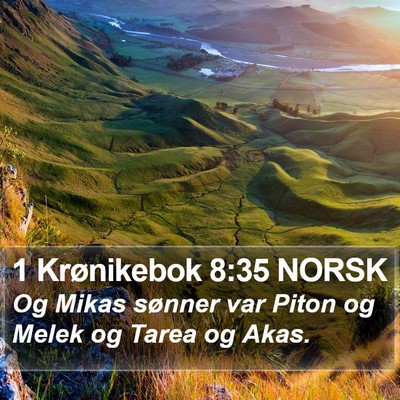 1 Krønikebok 8:35 NORSK Bible Verse Image