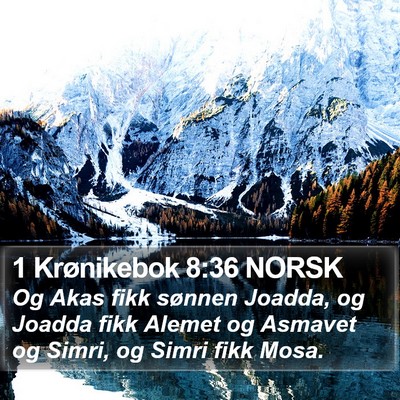 1 Krønikebok 8:36 NORSK Bible Verse Image