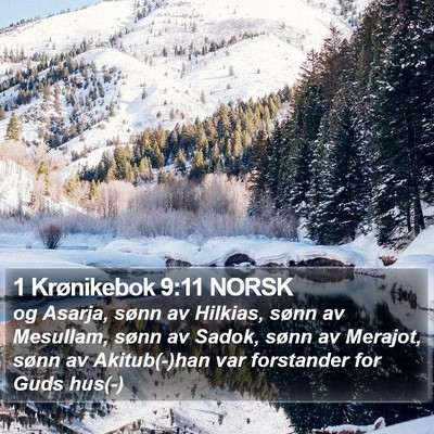 1 Krønikebok 9:11 NORSK Bible Verse Image