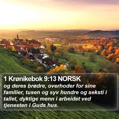 1 Krønikebok 9:13 NORSK Bible Verse Image