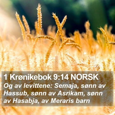 1 Krønikebok 9:14 NORSK Bible Verse Image