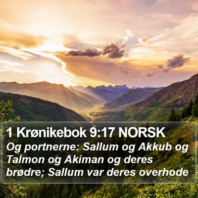 1 Krønikebok 9:17 NORSK Bible Verse Image