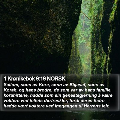 1 Krønikebok 9:19 NORSK Bible Verse Image