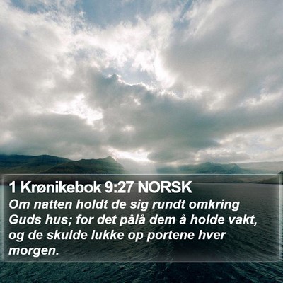 1 Krønikebok 9:27 NORSK Bible Verse Image