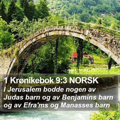 1 Krønikebok 9:3 NORSK Bible Verse Image