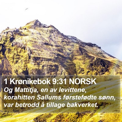 1 Krønikebok 9:31 NORSK Bible Verse Image
