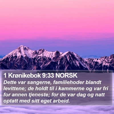 1 Krønikebok 9:33 NORSK Bible Verse Image