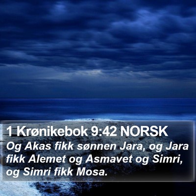 1 Krønikebok 9:42 NORSK Bible Verse Image