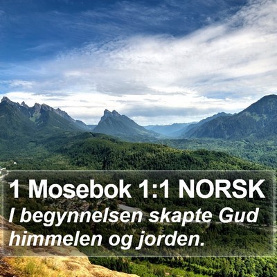 1 Mosebok 1:1 NORSK Bible Verse Image