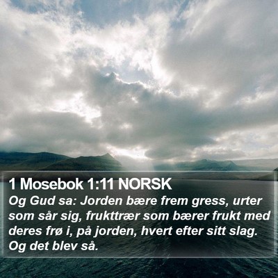 1 Mosebok 1:11 NORSK Bible Verse Image