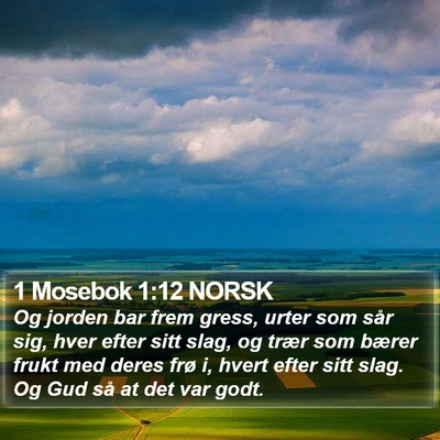 1 Mosebok 1:12 NORSK Bible Verse Image