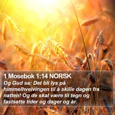 1 Mosebok 1:14 NORSK Bible Verse Image