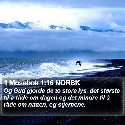 1 Mosebok 1:16 NORSK Bible Verse Image