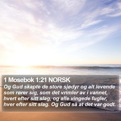1 Mosebok 1:21 NORSK Bible Verse Image