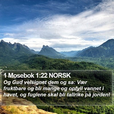 1 Mosebok 1:22 NORSK Bible Verse Image