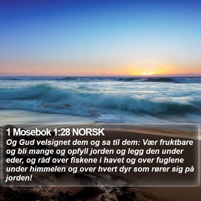1 Mosebok 1:28 NORSK Bible Verse Image