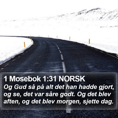 1 Mosebok 1:31 NORSK Bible Verse Image