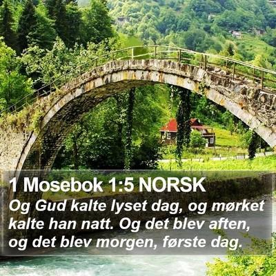 1 Mosebok 1:5 NORSK Bible Verse Image
