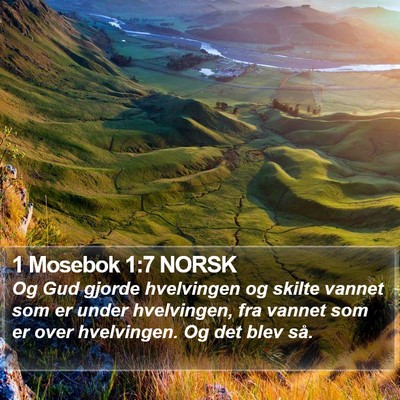 1 Mosebok 1:7 NORSK Bible Verse Image