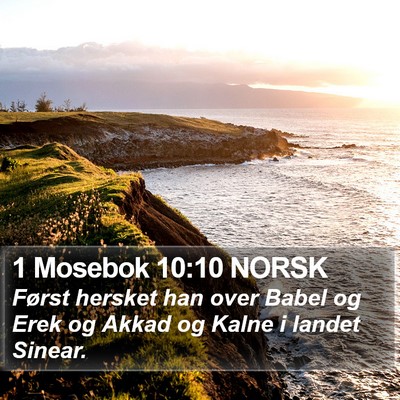 1 Mosebok 10:10 NORSK Bible Verse Image