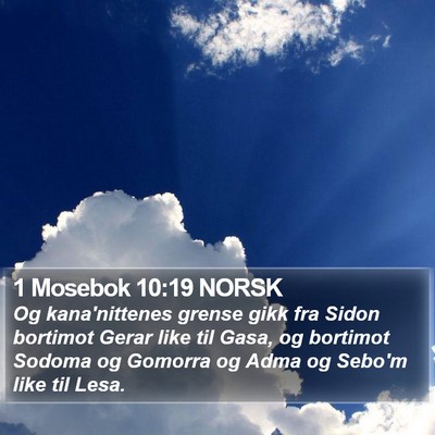 1 Mosebok 10:19 NORSK Bible Verse Image