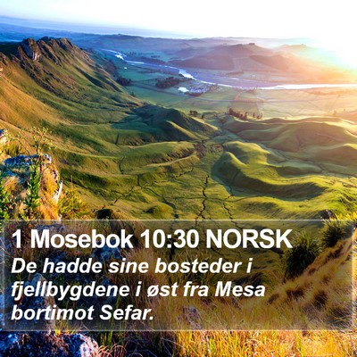 1 Mosebok 10:30 NORSK Bible Verse Image