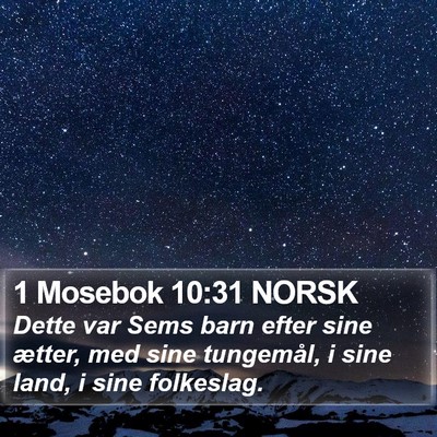 1 Mosebok 10:31 NORSK Bible Verse Image
