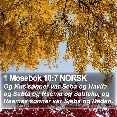 1 Mosebok 10:7 NORSK Bible Verse Image