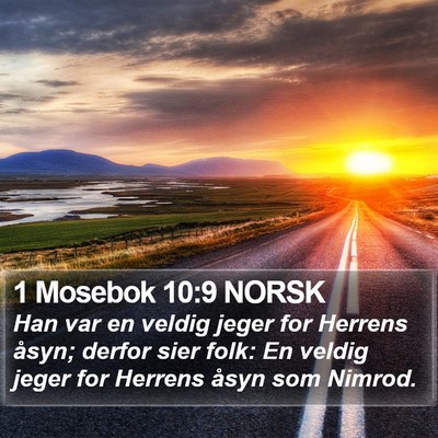 1 Mosebok 10:9 NORSK Bible Verse Image