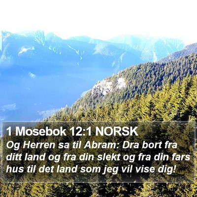 1 Mosebok 12:1 NORSK Bible Verse Image