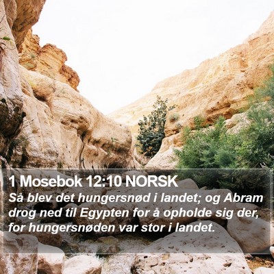 1 Mosebok 12:10 NORSK Bible Verse Image