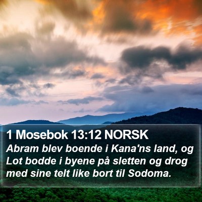 1 Mosebok 13:12 NORSK Bible Verse Image