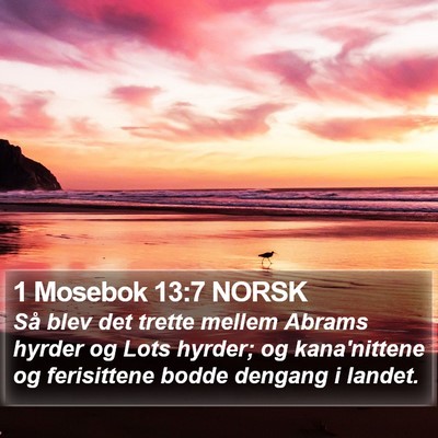 1 Mosebok 13:7 NORSK Bible Verse Image