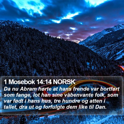 1 Mosebok 14:14 NORSK Bible Verse Image